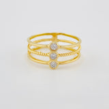 Anillo Triple Chispa 2.15 g / T6 1/2 Oro Amarillo 18K