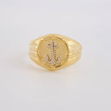 Anillo Ancla Marco Redondo 2.85 g / T11 1/2 Dos Oros Amarillo Blanco 18K