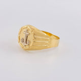Anillo Ancla Marco Redondo 2.85 g / T11 1/2 Dos Oros Amarillo Blanco 18K