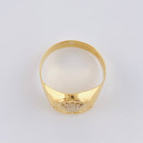 Anillo Sello Corona Redondo Con Marco 2.9 g / T9 1/2 Dos Oros Amarillo Blanco 18K