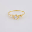 Anillo Solitario Chispas Cuadradas 1.2 g / T6 1/2 Oro Amarillo 18K