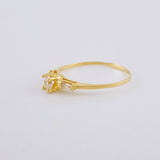 Anillo Solitario Chispas Cuadradas 1.2 g / T6 1/2 Oro Amarillo 18K