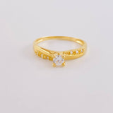 Anillo Solitario Doble Carril 1.8 g / T7 3/4 Oro Amarillo 18K