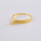 Anillo Solitario Doble Carril 1.8 g / T7 3/4 Oro Amarillo 18K