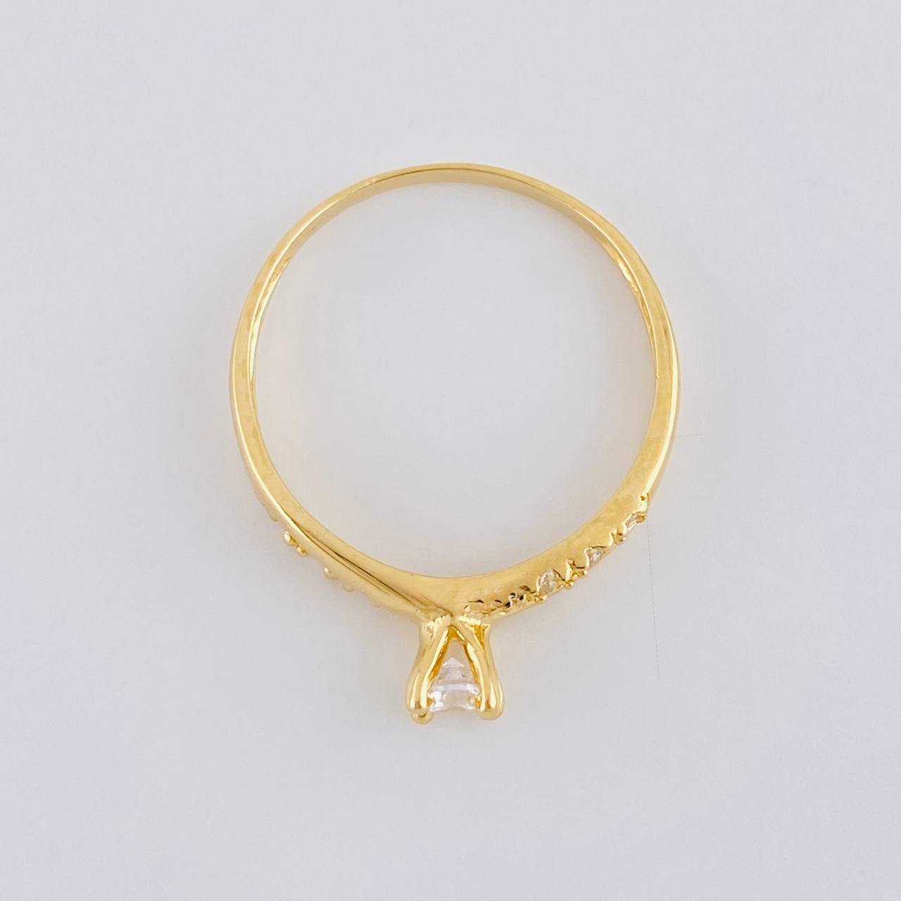 Anillo Solitario Doble Carril 1.8 g / T7 1/2 Oro Amarillo 18K