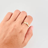 Anillo Solitario Doble Carril 1.8 g / T7 3/4 Oro Amarillo 18K