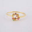 Anillo Destellos Corazón 0.95 g / T5 Oro Amarillo 18K