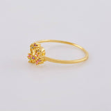 Anillo Destellos Corazón 0.95 g / T5 Oro Amarillo 18K