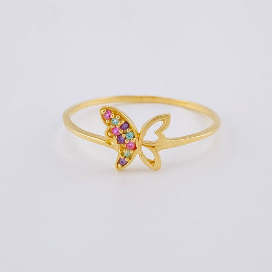 Anillo Mariposa Silueta 1.15 g / T8 1/2 Oro Amarillo 18K
