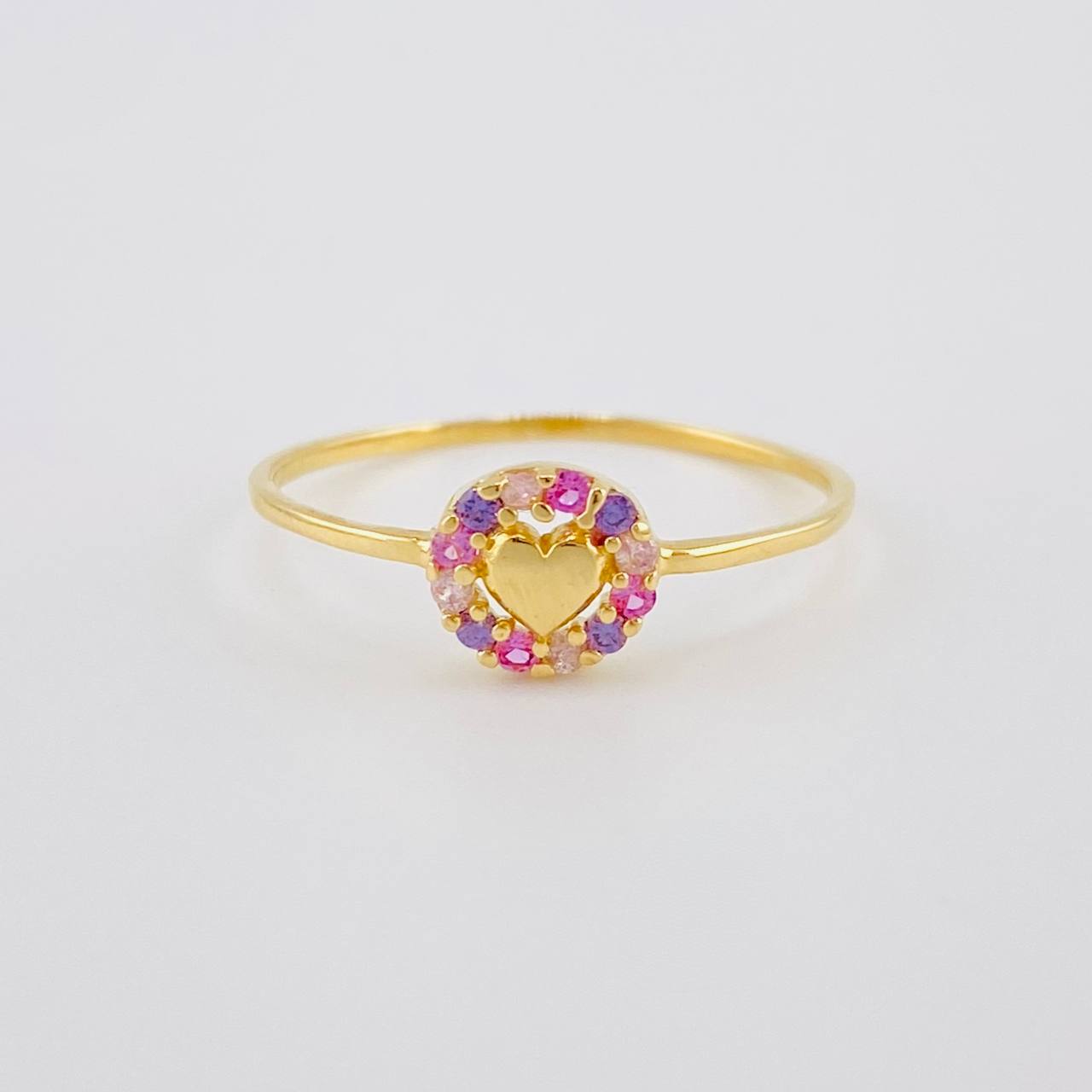 Anillo Circulo Corazón 0.85 g / T6 3/4 Oro Amarillo 18K
