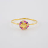 Anillo Circulo Corazón 0.85 g / T6 3/4 Oro Amarillo 18K