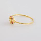 Anillo Circulo Corazón 0.85 g / T6 3/4 Oro Amarillo 18K