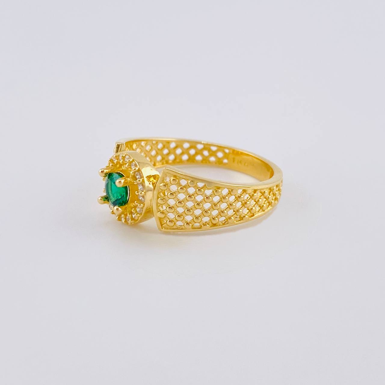 Anillo Halo Corset Enmayado 3.15 g / T7 1/4 Oro Amarillo 18K