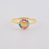 Anillo Circulo Corazón 0.95 g / T4 1/4 Oro Amarillo 18K