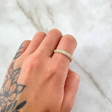 Anillo Churumbela Tupida 3.95gr / T7 3/4 / Circones Blancos Oro Amarillo 18K