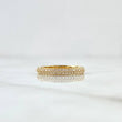 Anillo Churumbela Tupida 3.6gr / T7 1/4 / Circones Blancos Oro Amarillo 18K *