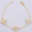 Pulso Aro Seguido flores 5.9gr / 18.5cm / 1.3mm Oro Amarillo 18K