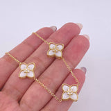 Pulso Aro Seguido flores 5.9gr / 18.5cm / 1.3mm Oro Amarillo 18K