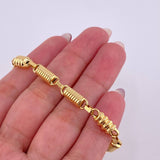 Pulso Rustico Rayado 6gr / 18.5cm / 5mm Oro Amarillo 18K ©