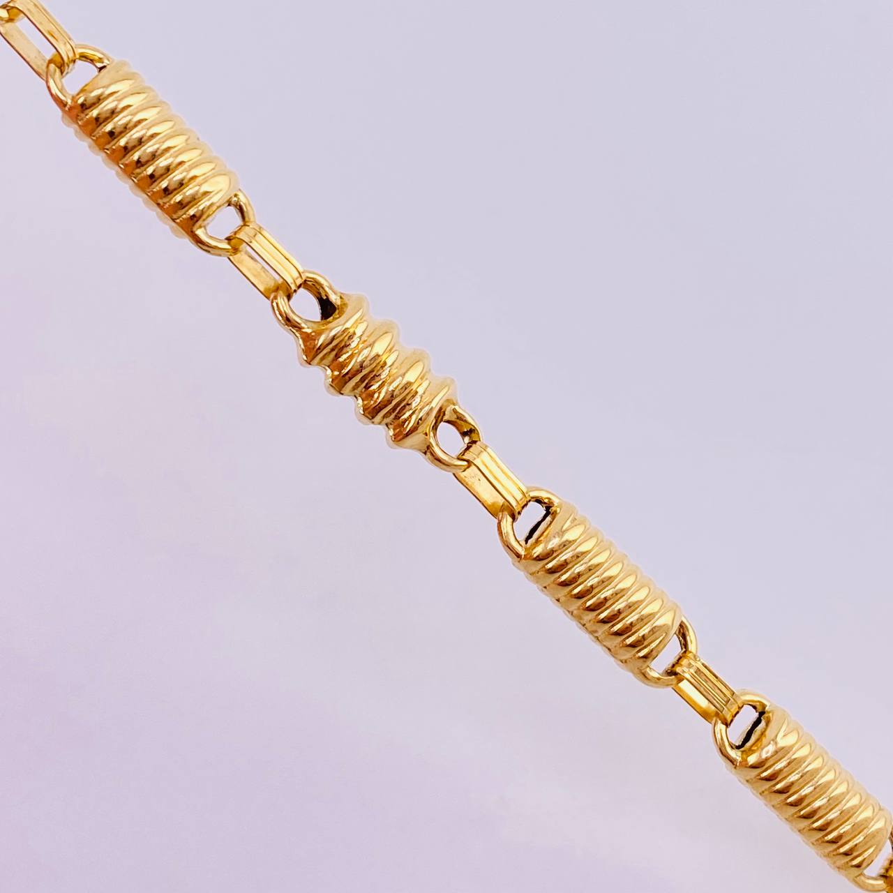 Pulso Rustico Rayado 6gr / 18.5cm / 5mm Oro Amarillo 18K ©