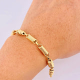 Pulso Rustico Rayado 6gr / 18.5cm / 5mm Oro Amarillo 18K ©