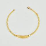 Pulso Bebé Roll On Placa Ovalada Lisa 1.35gr / 14.5cm / 2.3mm Oro Amarillo 18K