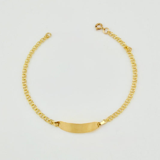 Pulso Bebé Roll On Placa Ovalada Lisa 1.45gr / 14.5cm / 2.3mm Oro Amarillo 18K