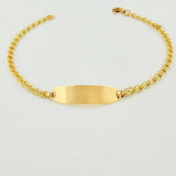 Pulso Bebé Roll On Placa Ovalada Lisa 1.35gr / 14.5cm / 2.2mm Oro Amarillo 18K *