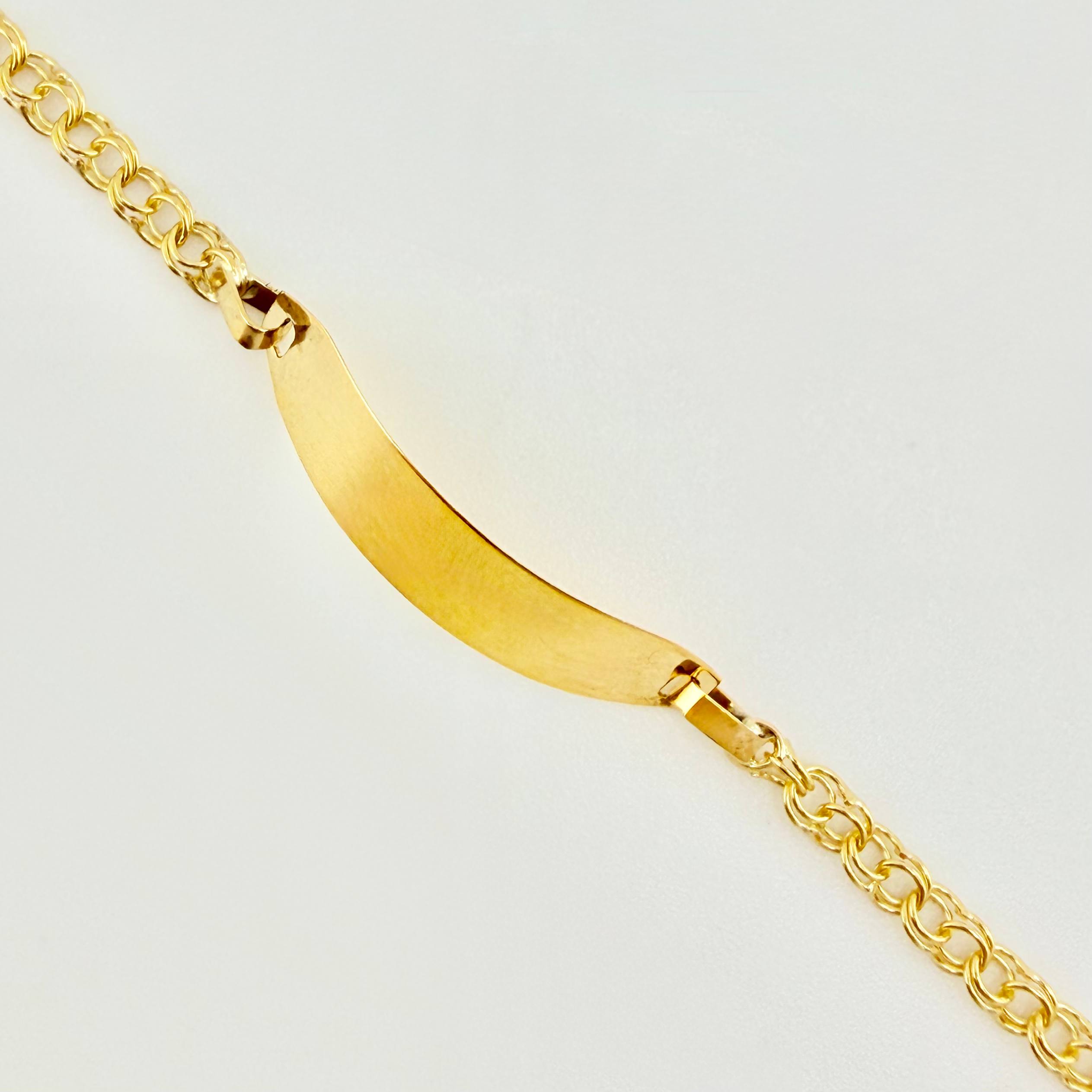 Pulso Bebé Roll On Placa Ovalada Lisa 1.35gr / 14.5cm / 2.2mm Oro Amarillo 18K *