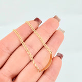 Pulso Bebé Roll On Placa Ovalada Lisa 1.35gr / 14.5cm / 2.2mm Oro Amarillo 18K *