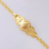 Pulso Bebé Roll On Placa Nube Pie 1.35gr / 14.5cm / 2.2mm Oro Amarillo 18K ©