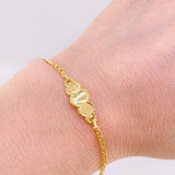 Pulso Bebé Roll On Placa Nube Pie 1.35gr / 14.5cm / 2.2mm Oro Amarillo 18K ©