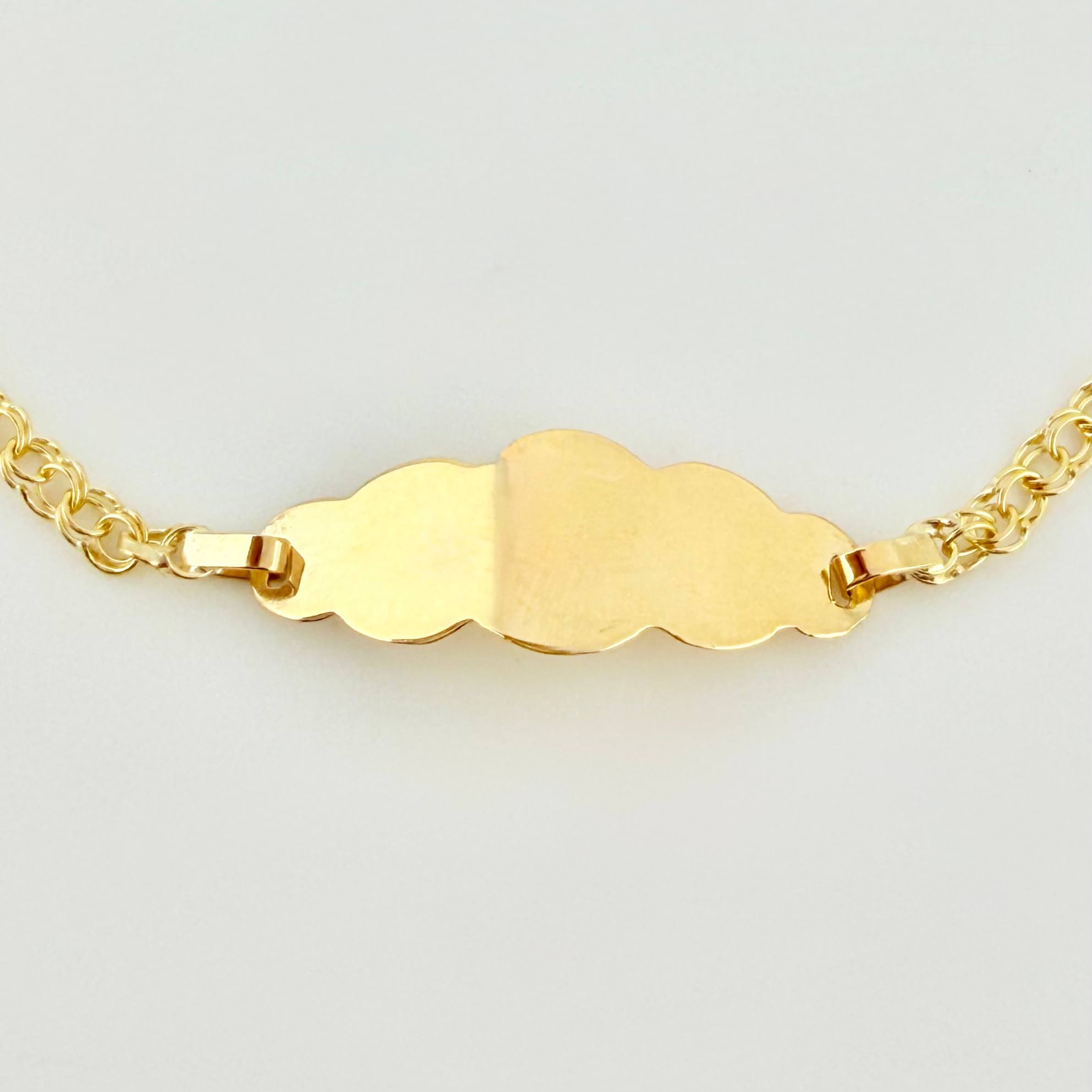 Pulso Bebé Roll On Placa Nuve 1.45gr / 14.5cm / 2.2mm Oro Amarillo 18K *
