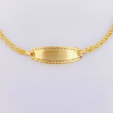Pulso Bebé Roll On Placa Ovalada Relieve 1.4gr / 14.5cm / 2.3mm Oro Amarillo 18K