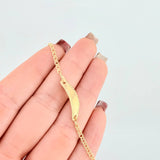 Pulso Bebé Roll On Placa Ovalada Relieve 1.35gr / 14.5cm / 2.3mm Oro Amarillo 18K