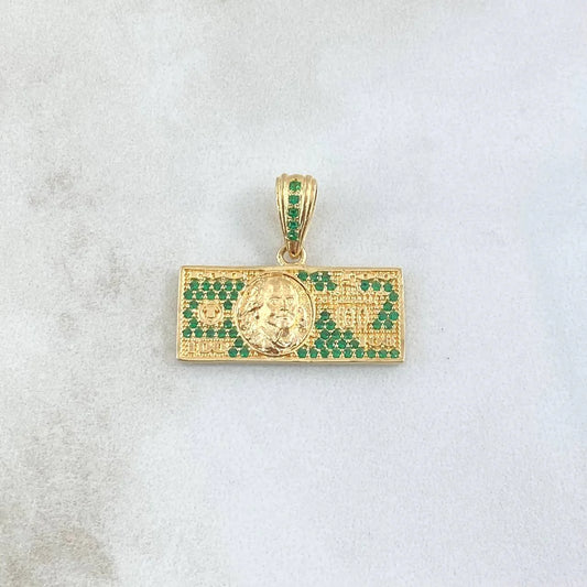 Dije Cien Dolares 3.5 g / 3.5 cm Oro Amarillo 18K