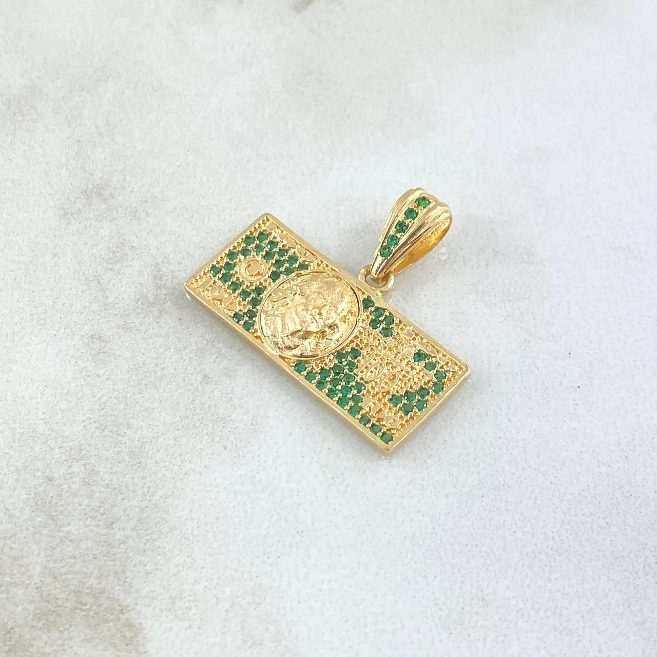 Dije Cien Dolares 3.5 g / 3.5 cm Oro Amarillo 18K