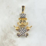 Dije Pato Rebelde 10.8gr / 4.5cm / Circones Blancos-Negros Oro Amarillo 18K *
