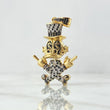 Dije Pato Rebelde 10.8gr / 4.5cm / Circones Blancos-Negros Oro Amarillo 18K *