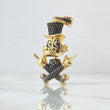 Dije Pato Rebelde 11.35gr / 4.5cm / Circones Negros Oro Amarillo 18K ©