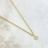 Set Cadena Lazo 1.4gr / 50cm / 1.5mm + Dije Corazón Corona 0.35gr / 1.4cm Circones Blancos 1.75gr Oro Amarillo 18K (Oferta)