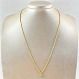 Set Cadena Lazo 1.4gr / 50cm / 1.5mm + Dije Corazón Corona 0.35gr / 1.4cm Circones Blancos 1.75gr Oro Amarillo 18K (Oferta)