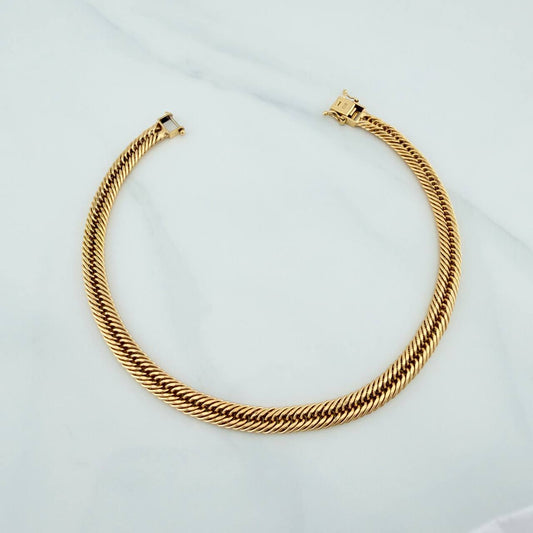 Pulso Cubano Reticulado 5.65gr / 20.3cm / 4.36mm Oro Amarillo +3 18K %