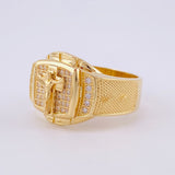 Anillo Cristo 7.85g / T8 3/4 Oro Amarillo 18K
