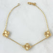 Pulso Aro Seguido Trebol VCyA 6gr / 19.5cm / 1.4mm Diamantado Punteado Oro Amarillo Nac.Esp. 18K ©