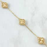 Pulso Aro Seguido Trebol VCyA 6gr / 19.5cm / 1.4mm Diamantado Punteado Oro Amarillo Nac.Esp. 18K ©