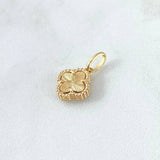 Dije Trébol VCyA 1.4gr / 1.8cm / 10mm Diamantado Punteado Oro Amarillo Nac.Esp. 18K