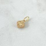 Dije Trébol VCyA 1gr / 1.5cm / 8mm Diamantado Punteado Oro Amarillo Nac.Esp. 18K