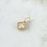 Dije Trebol VCyA 1.35gr / 1.6cm / Nacar Blanco Punteado Oro Amarillo Nac.Esp. 18K