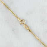 Cadena Mini Militar 5.7gr / 45cm / 2mm Bola Diamantada Escalonada Oro Amarillo +4 18K